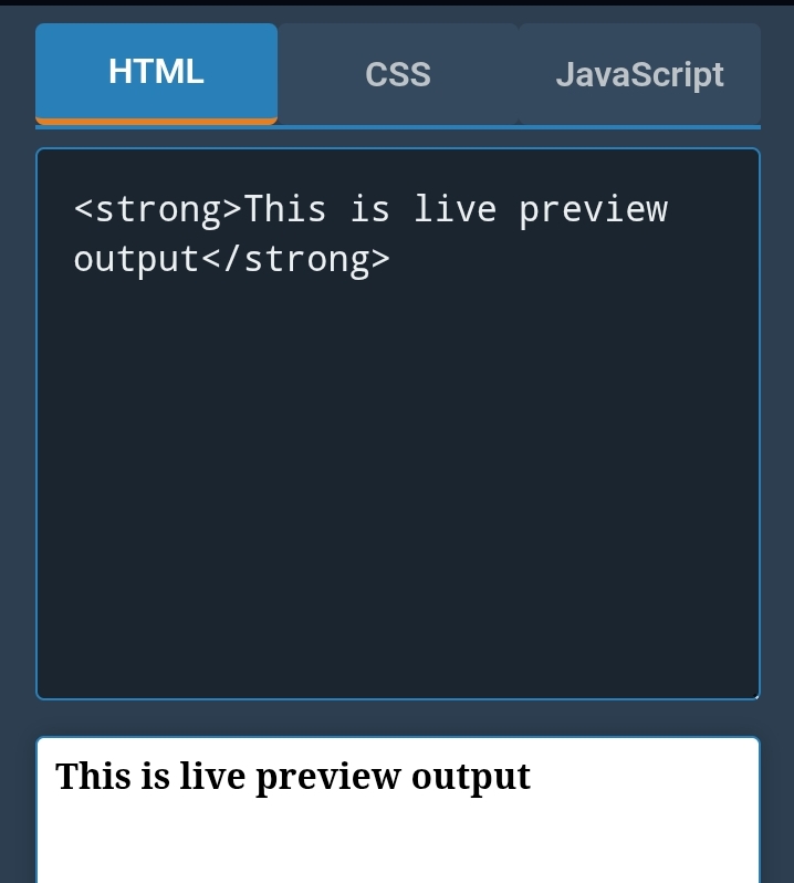 Portable Code Editor — Live split-pane preview